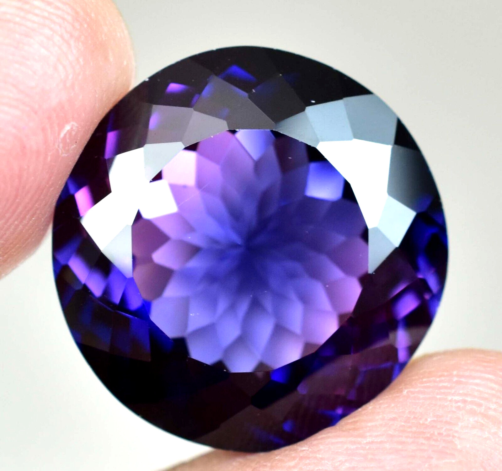 Natural 36.60Ct Boysenberry Sapphire AGL Certified Round Stunning Loose Gemstone