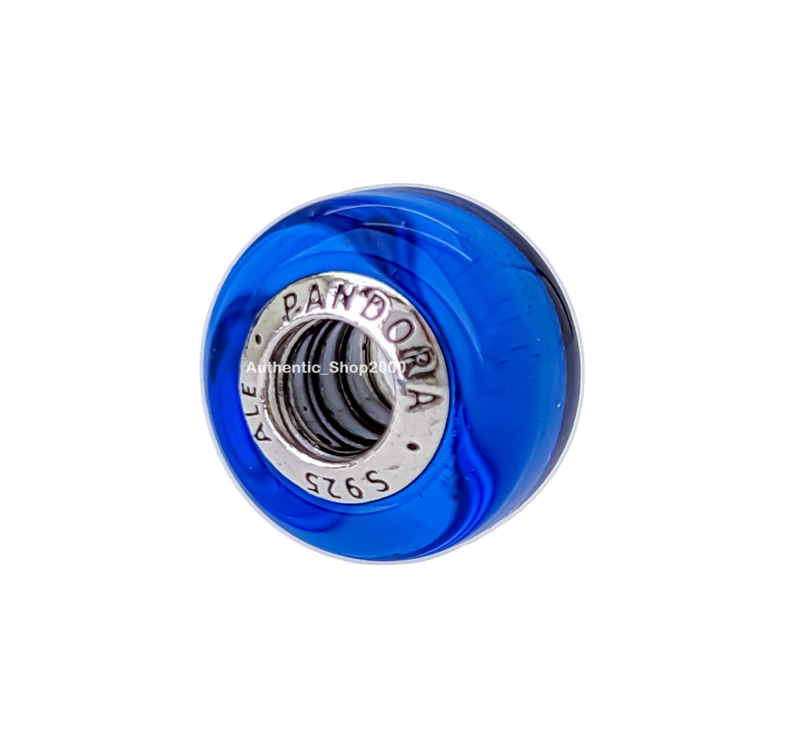 New 100% Authentic PANDORA 925 Ale Silver Blue Mini Murano Glass Charm 793105C00