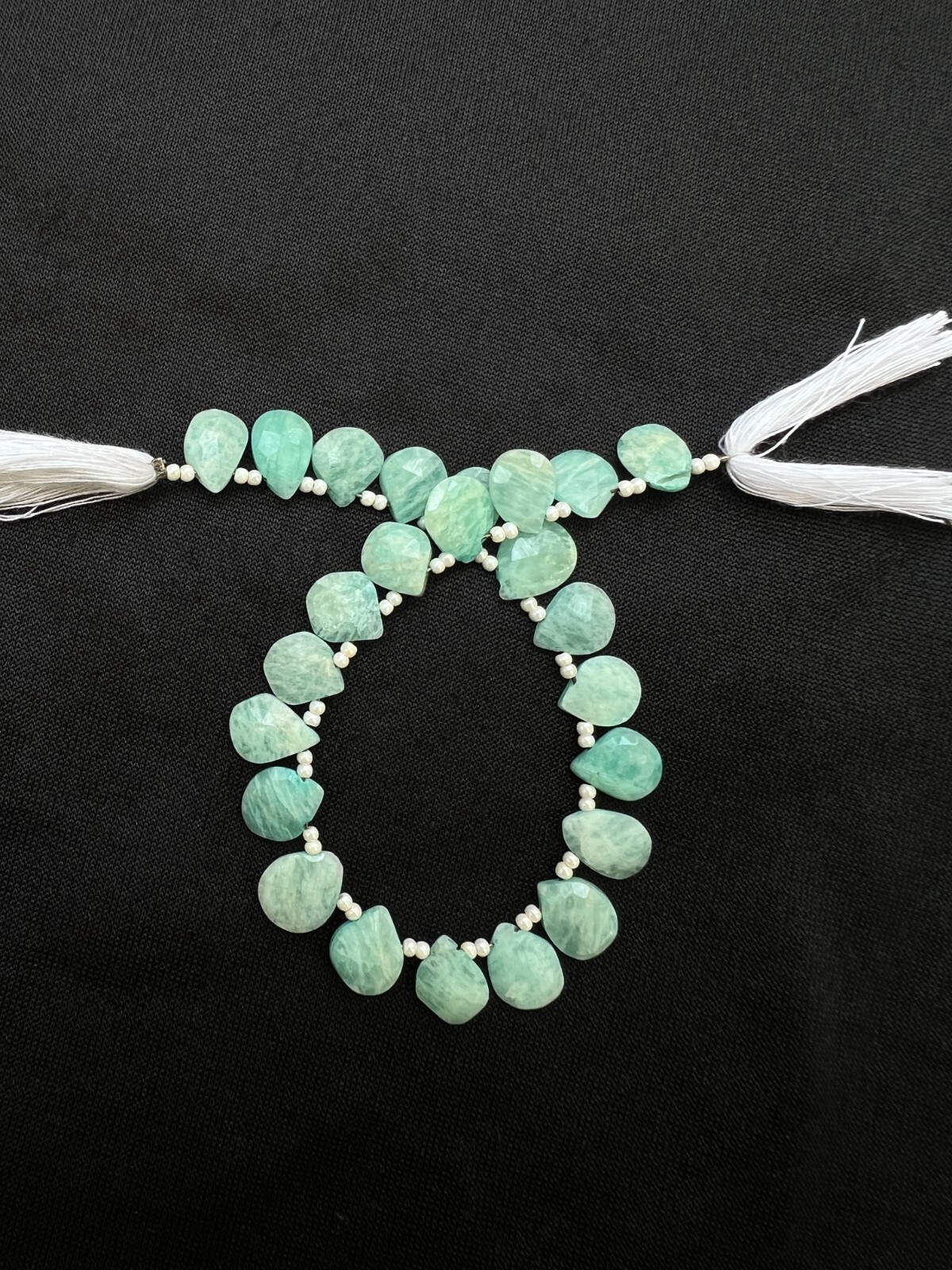 Natural Amazonite Faceted Pear Briolette Beads 1 Strand 8-9mm Teardrop Gemstone