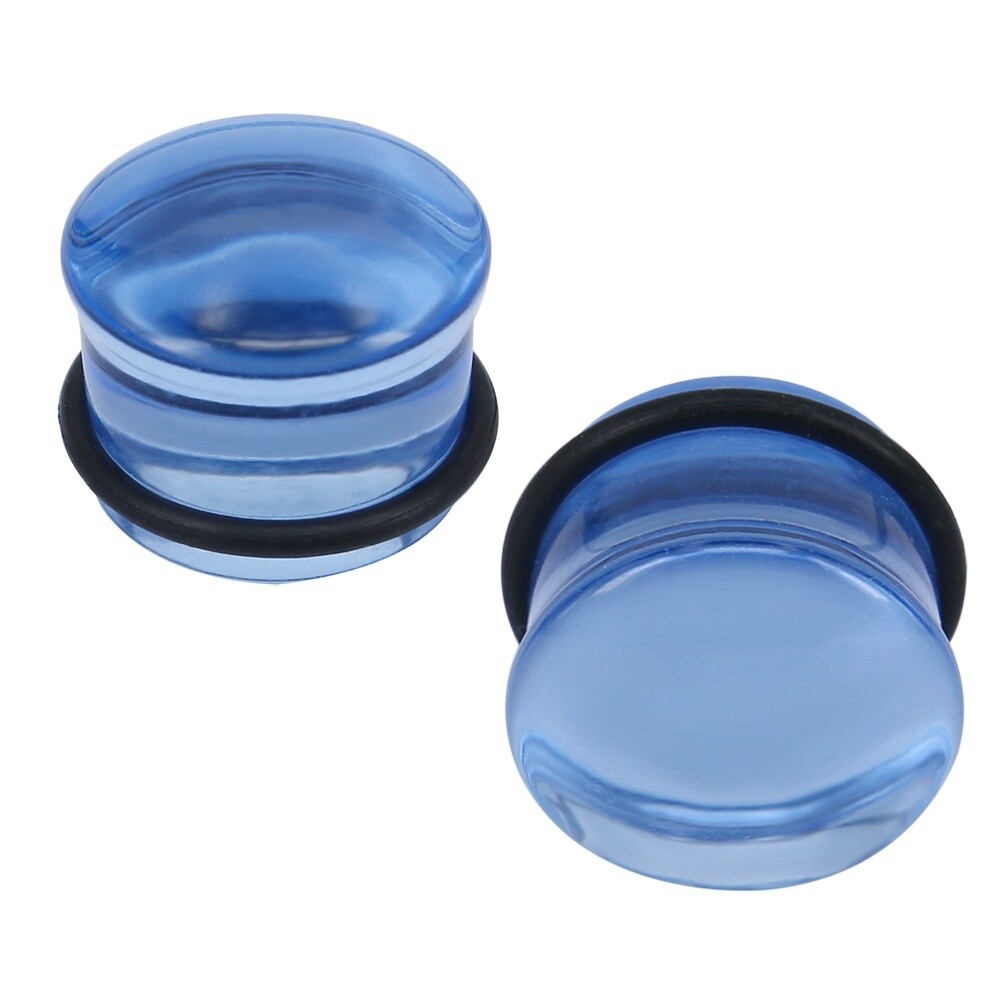 1 Pair Glass Ear Gauges Mushroom Single Flare Plug Ear Lobe Stretching Piercing