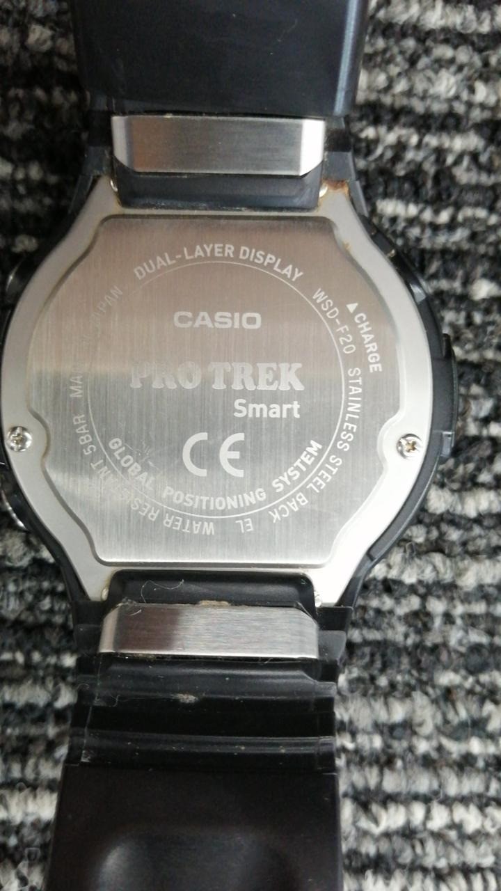 Casio Pro Trek WSD-F20-BK Smart Watch GPS Black Android Wear Used Japan