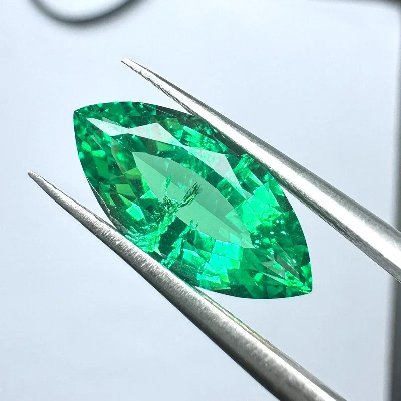 AGL Marquise Cut Lab Grown Colombia Emerald 0.42-4.2CT Gemstones for DIY Jewelry