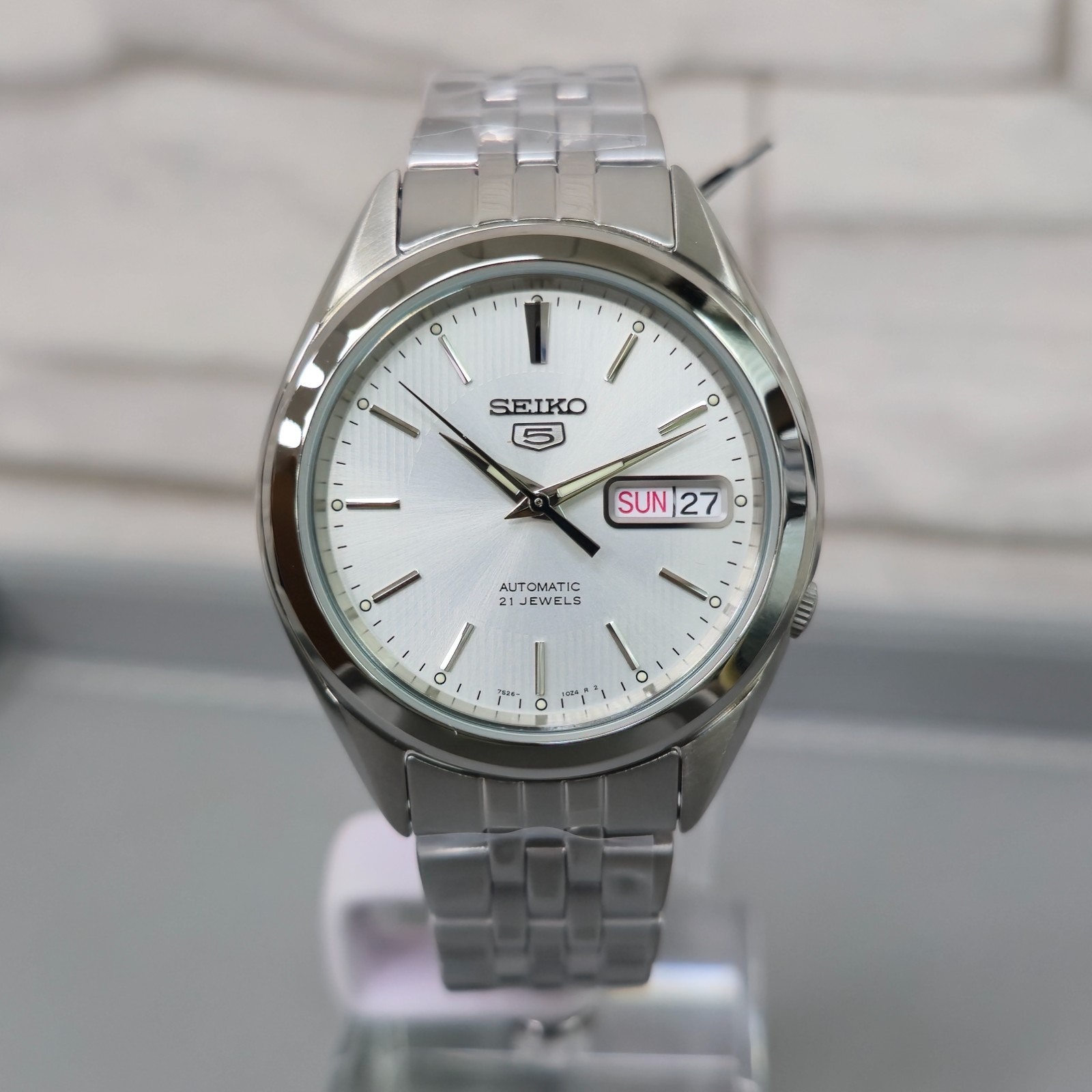 Seiko 5 Sports SNKL15K1 Silver Dial 38mm Stainless Steel New Full Set Mens Watch