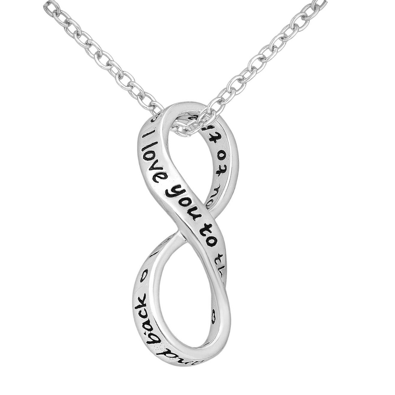 Infinity “I love you to the moon and back” Necklace Pendant 925 Sterling Silver