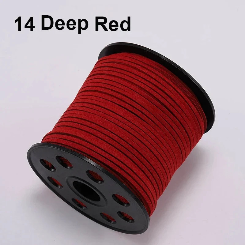 100 Yard Faux Leather Cord String 3mm Flat Suede Bracelet Necklace Jewelry