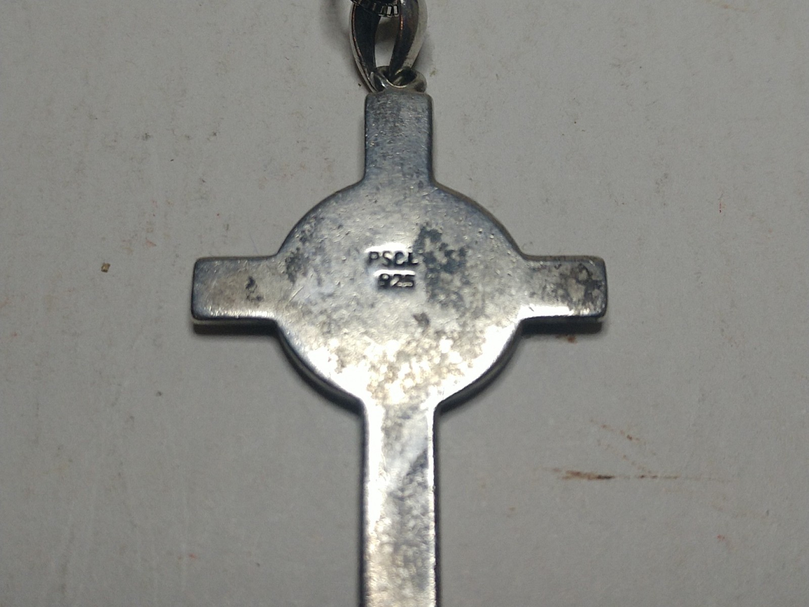 Vintage Peter Stone Sterling Silver 6.5g Medical Cross Pendant Necklace