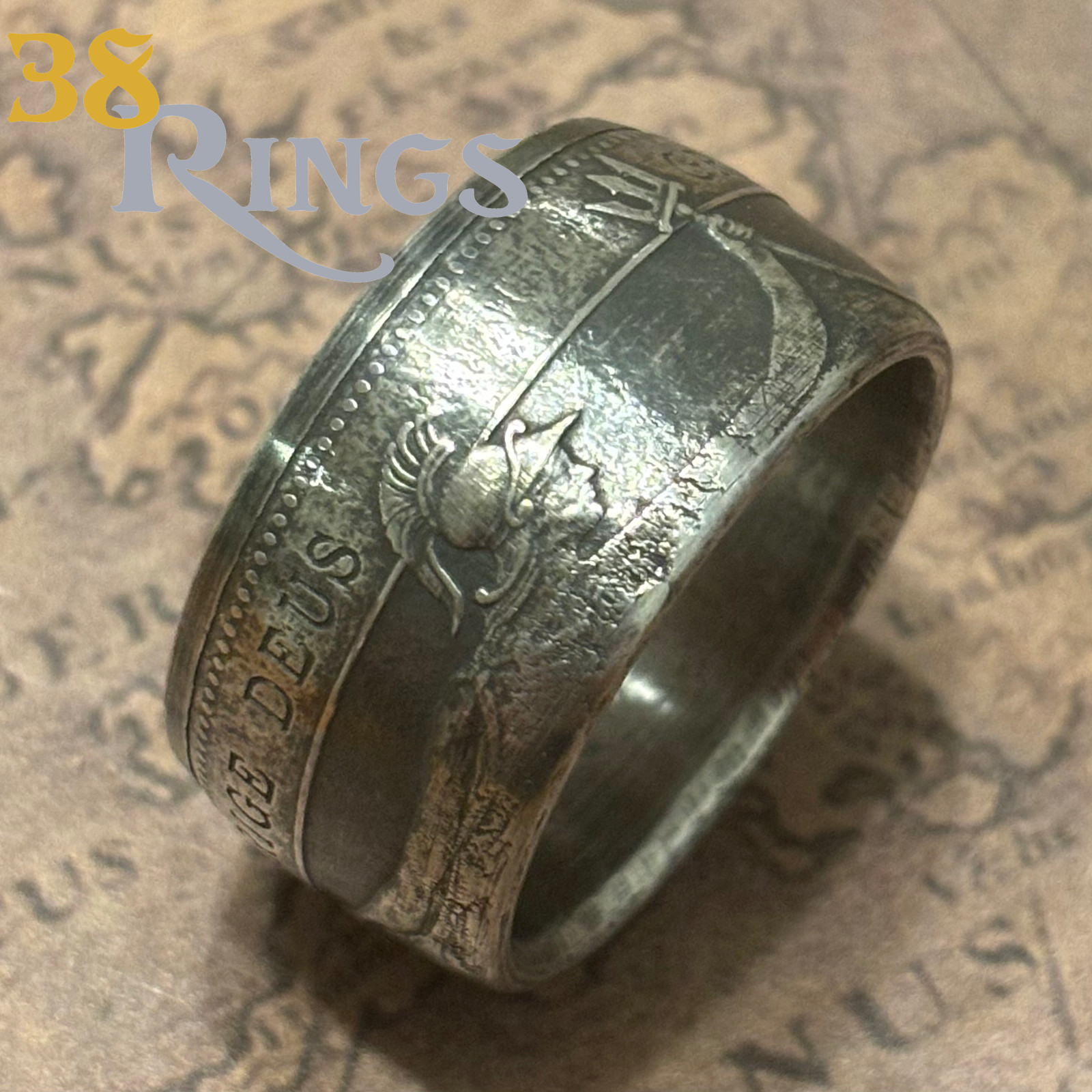 EXCLUSIVE GIANT PURE SILVER St. Helena Britannia 1.25 TOz COIN RING SIZE 9-13 UK