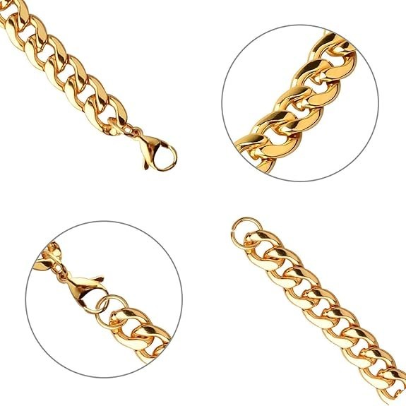 Cadenas de Titanium Cadena Cubana Oro 18K Eslabón Cubano Regalos Para Hombres US
