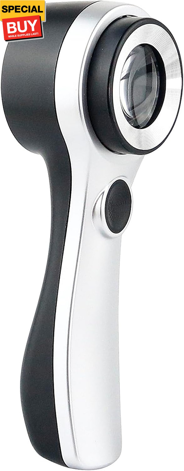 Handheld 10X Magnifier Loupe Optical Glass Magnifying Glass with Light Scale Mag
