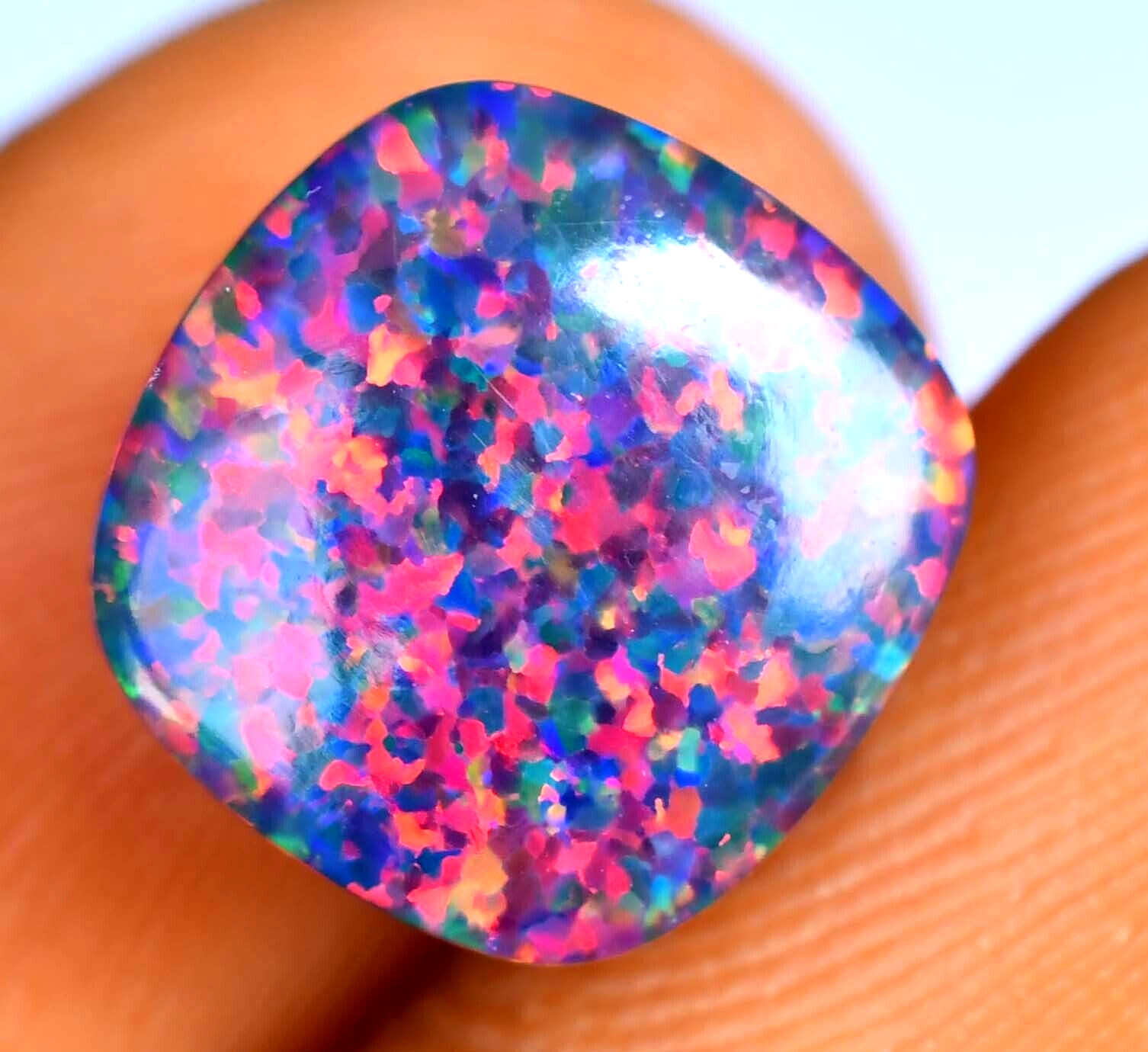5.20 CT Natural Ethiopian Black Fire Opal Certified Very Rare Precious Gemstone