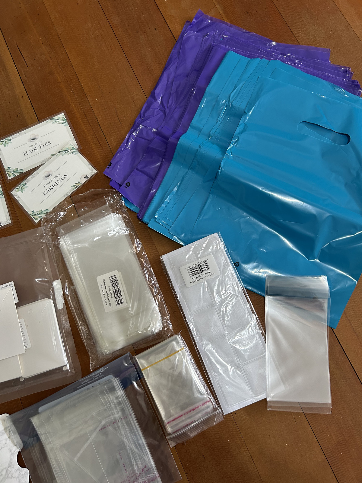 Assorted Earring & Jewelry Packaging Items | Poly Bags | Cards | Hang Tags