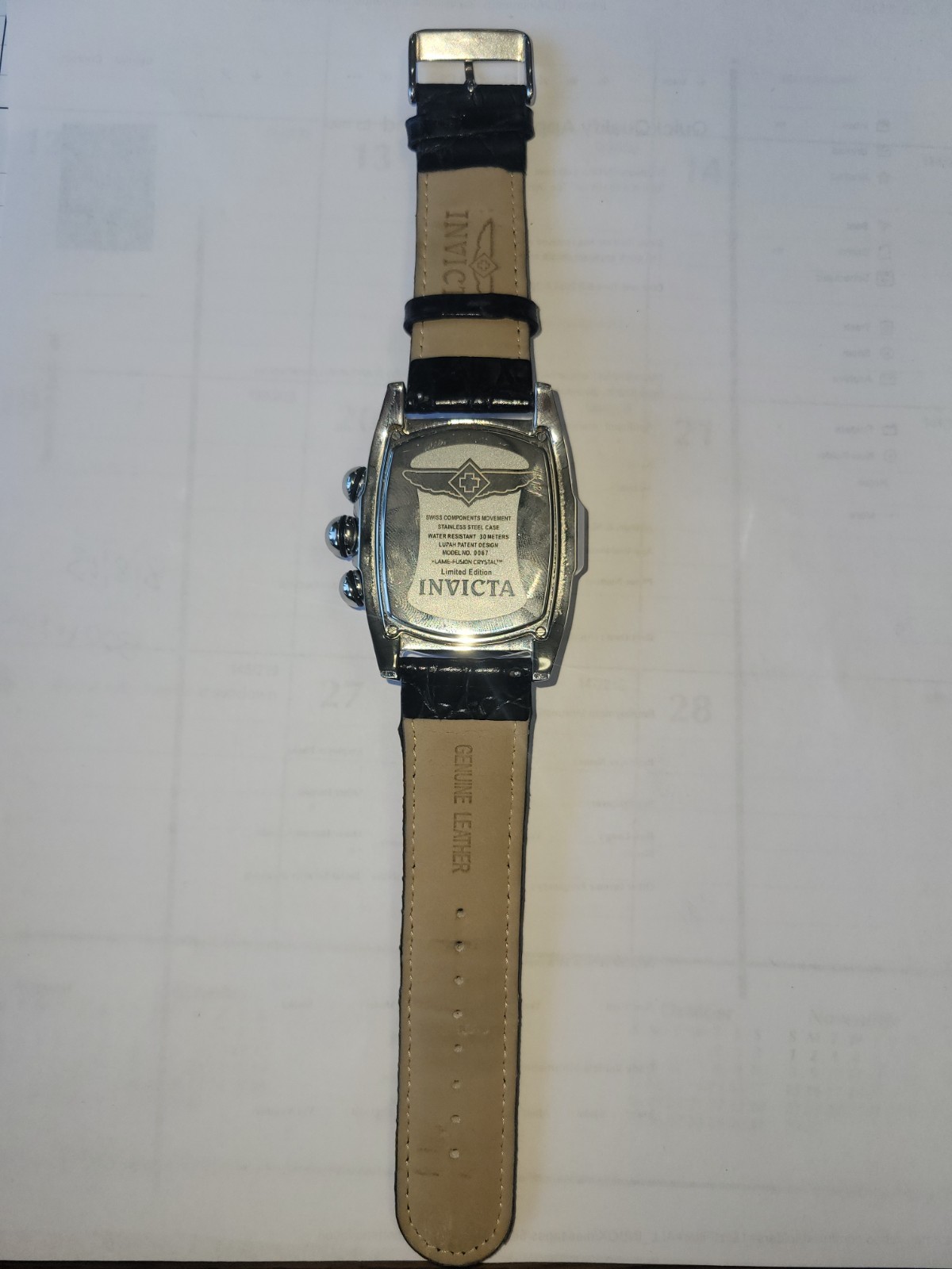 Invicta Mens Limited Edition Lupah Model No 0067 Flame Fusion Crystal Watch