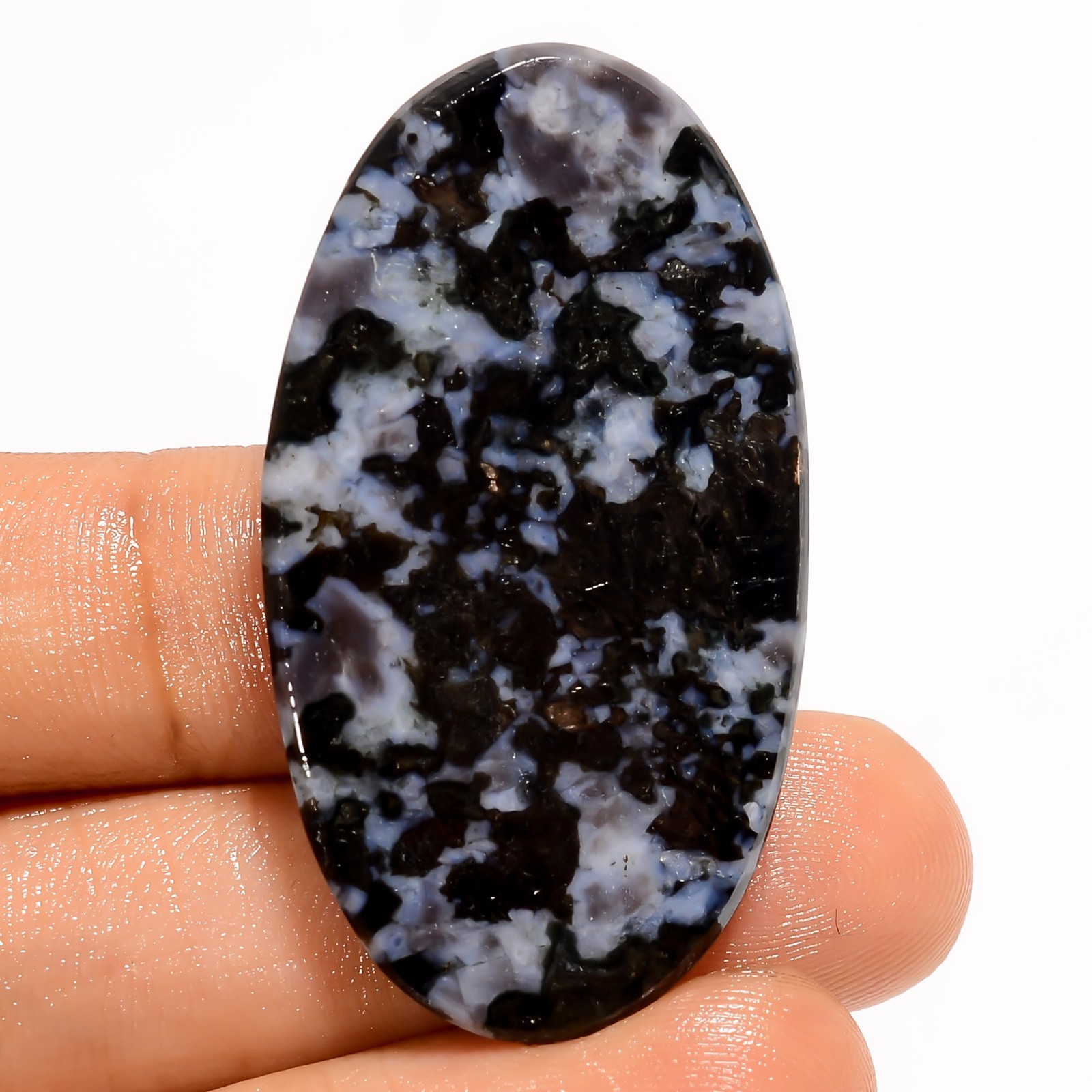 Rare Texture Natural Gabbro Jasper Loose Gemstone Oval Cabochon 53 Ct 44X20X5 mm