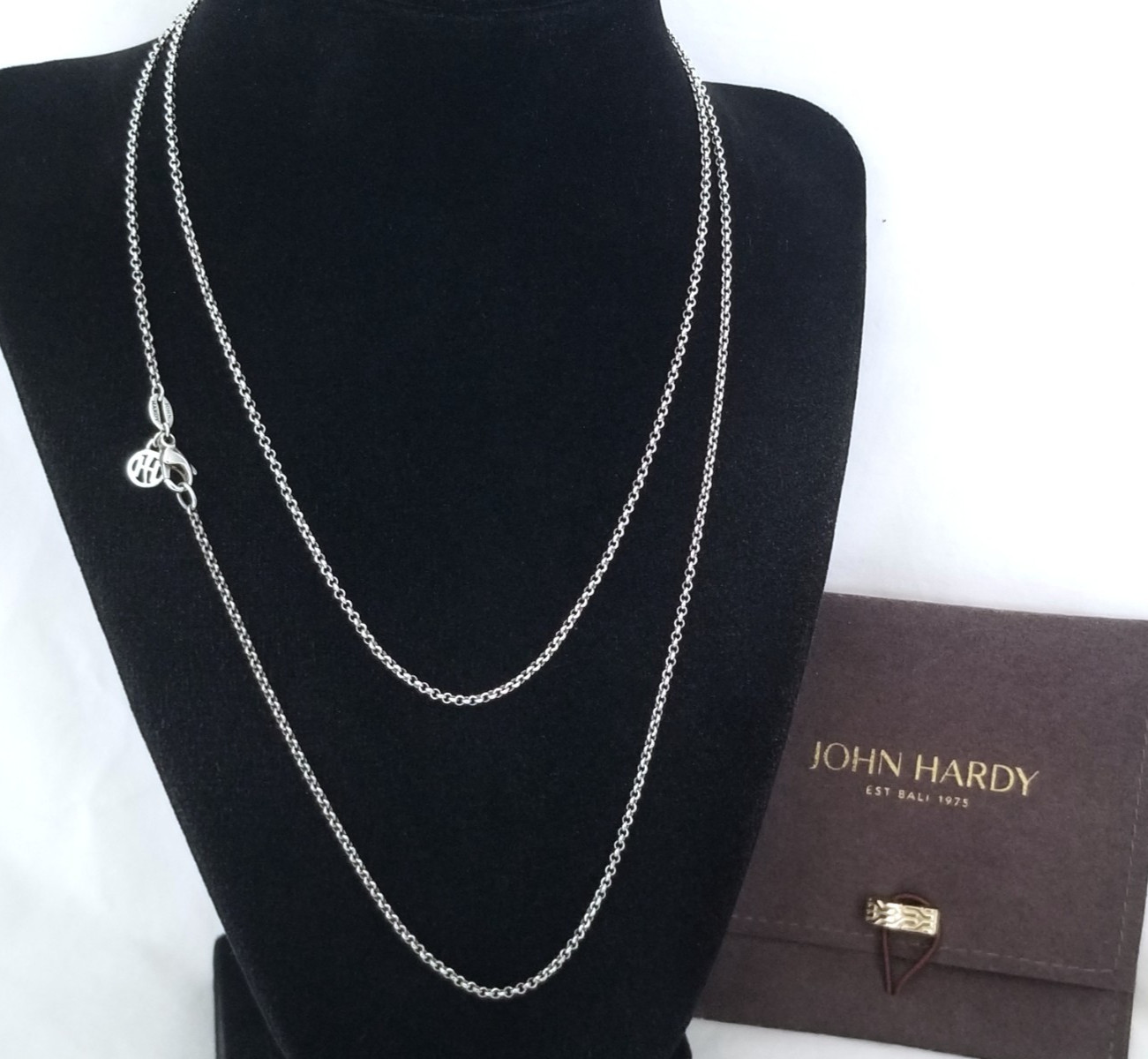 JOHN HARDY – Sterling Silver Rolo Chain Link Necklace – 36″ length – Stunning!