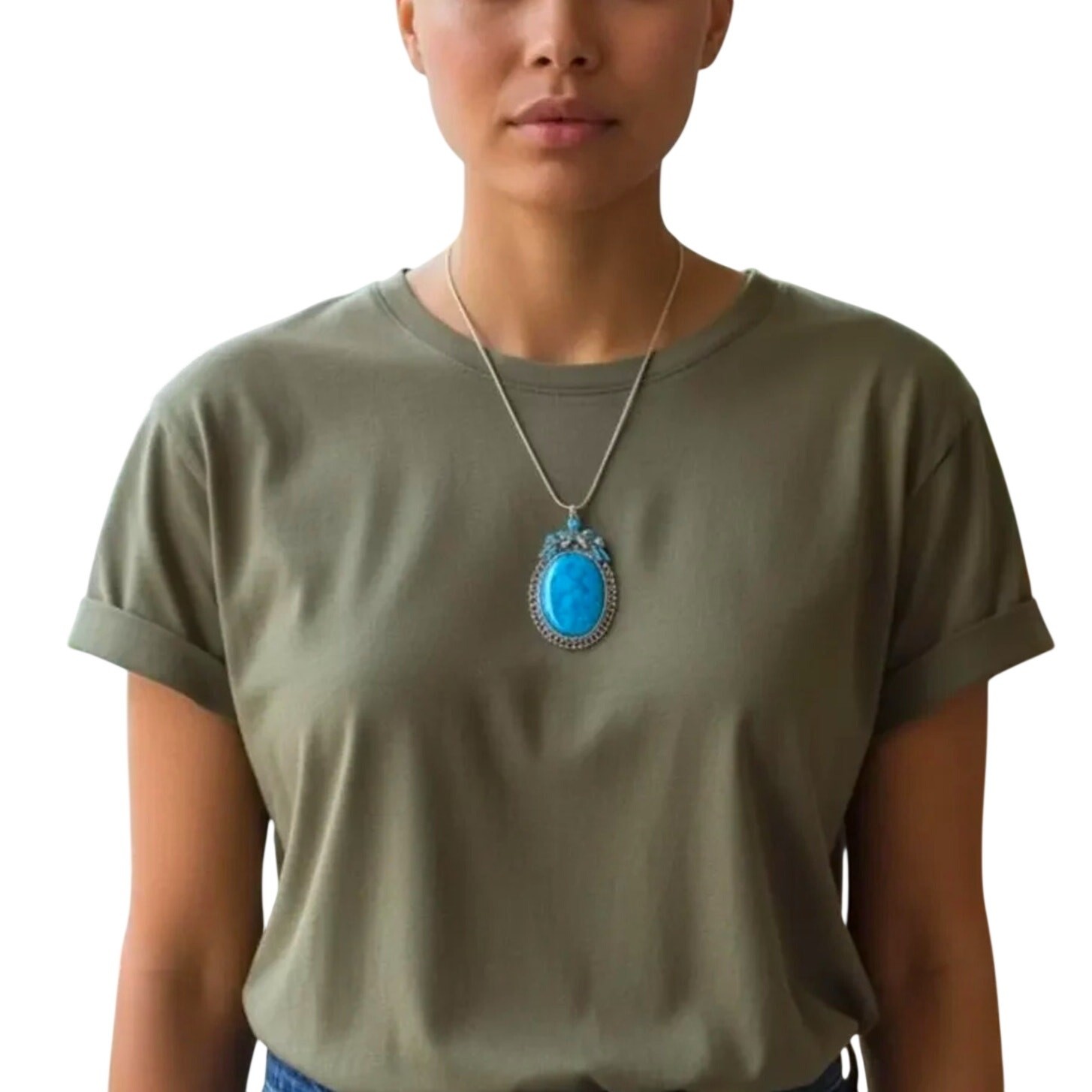 Vintage Native Style Pendant | Southwestern Faux Turquoise