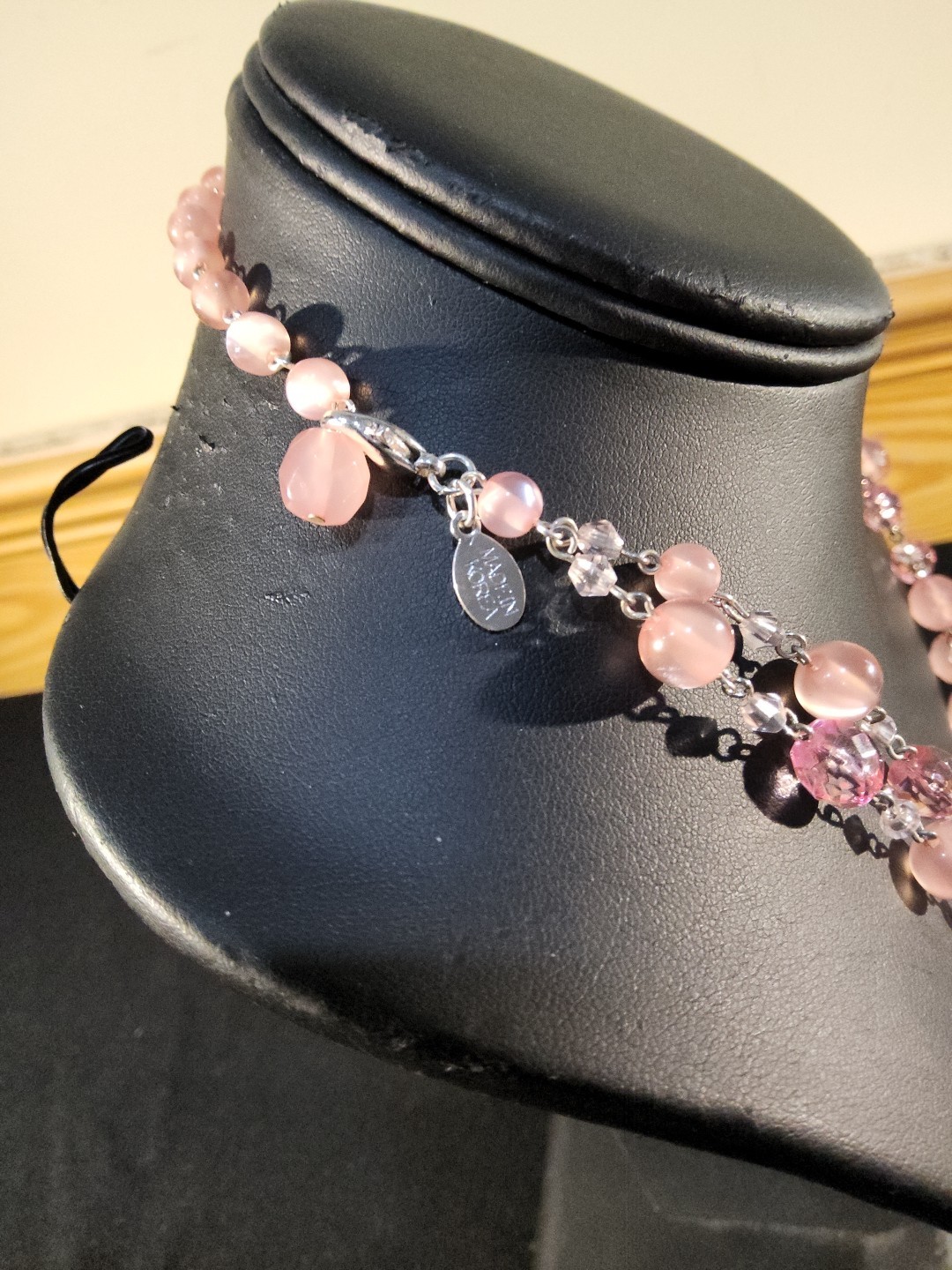 Robert Rose Pink Translucent & Facetted Graduated Beads Necklace Double Strand