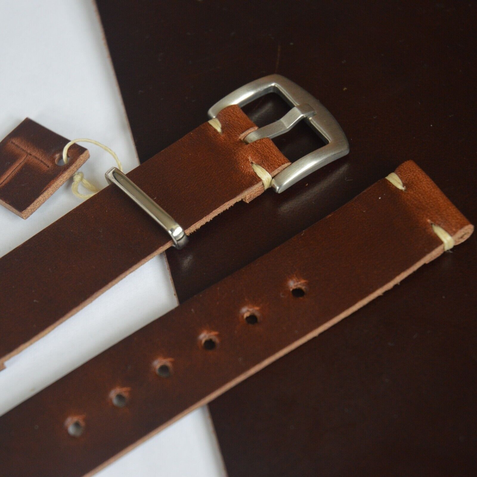 Made in England – Horween Dark Brown Leather Watch Strap 18/20/22/24mm