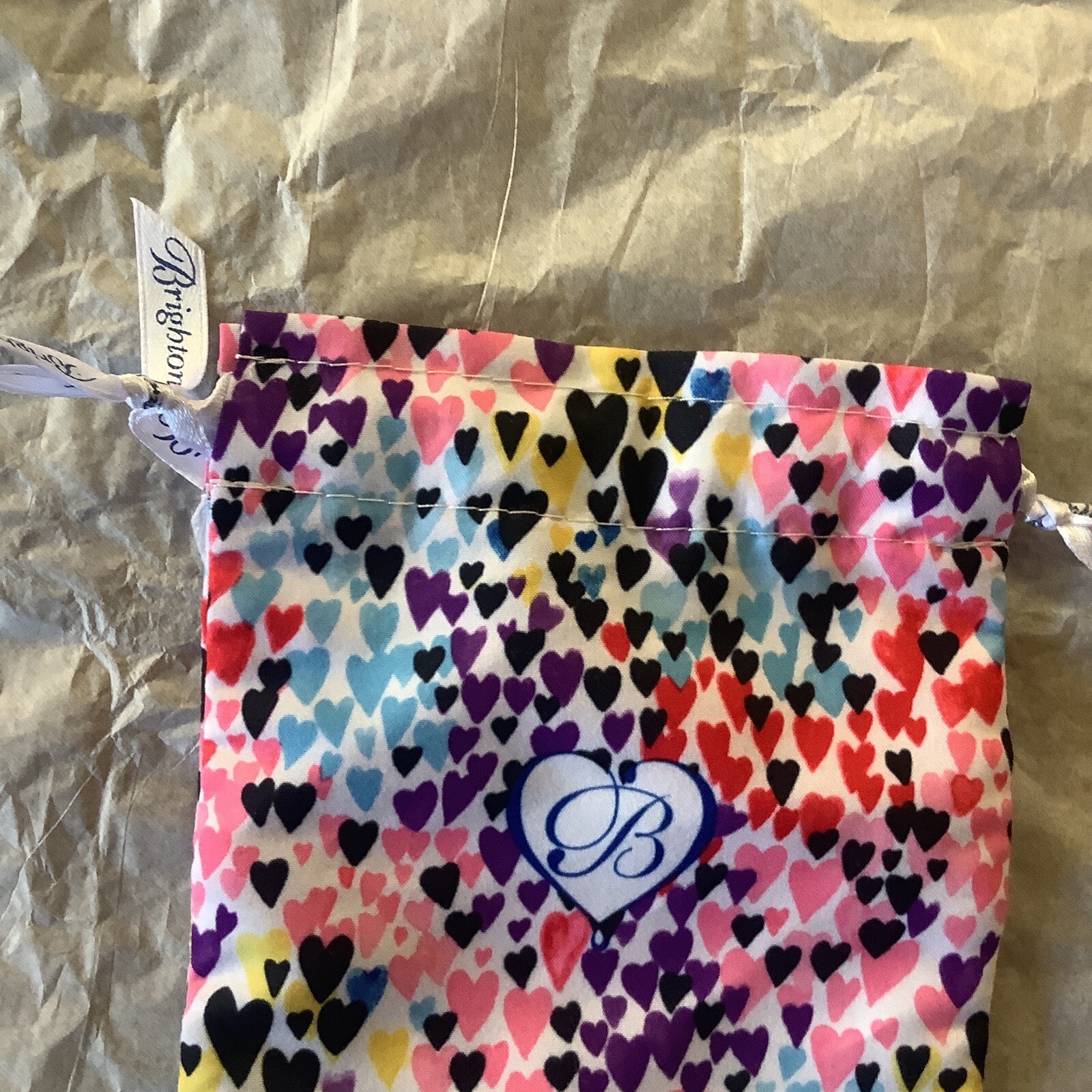 Brighton MultiColor Heart Shape Pattern Dust Bag 6”