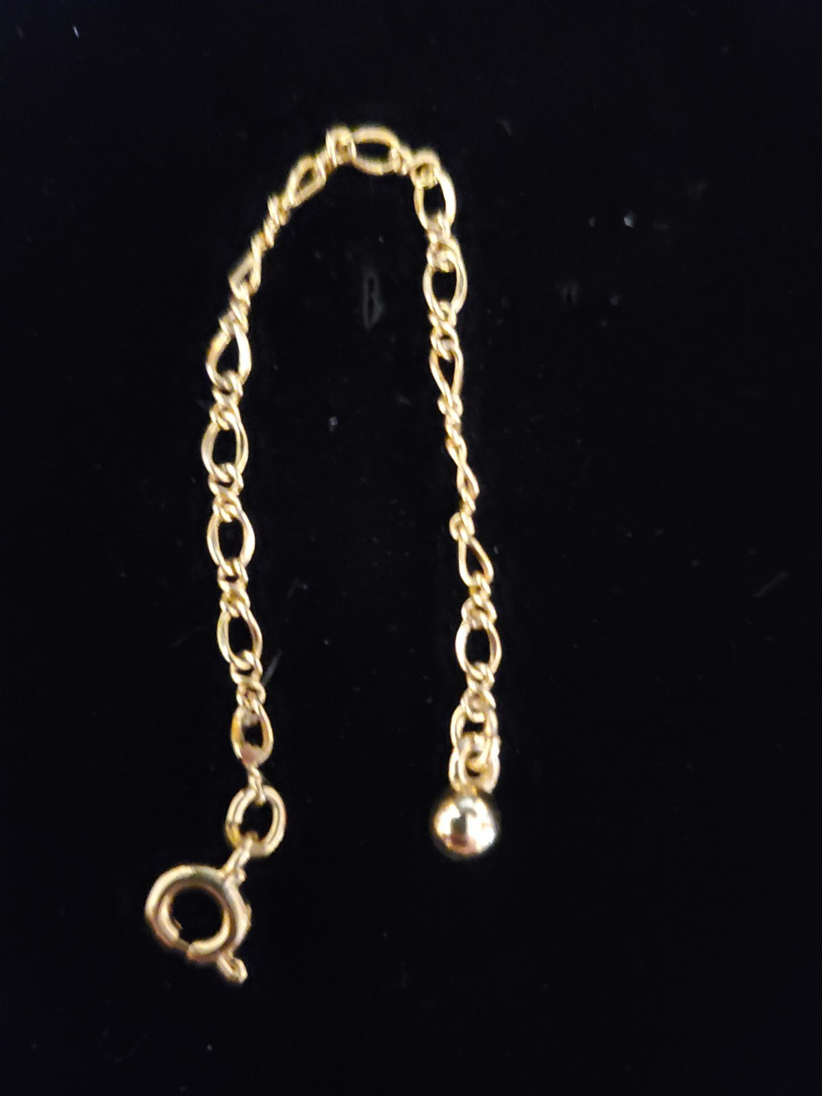 Vintage Gold Tone Thin Figaro Chain necklace Extender (3.75 in) Gift Women’s