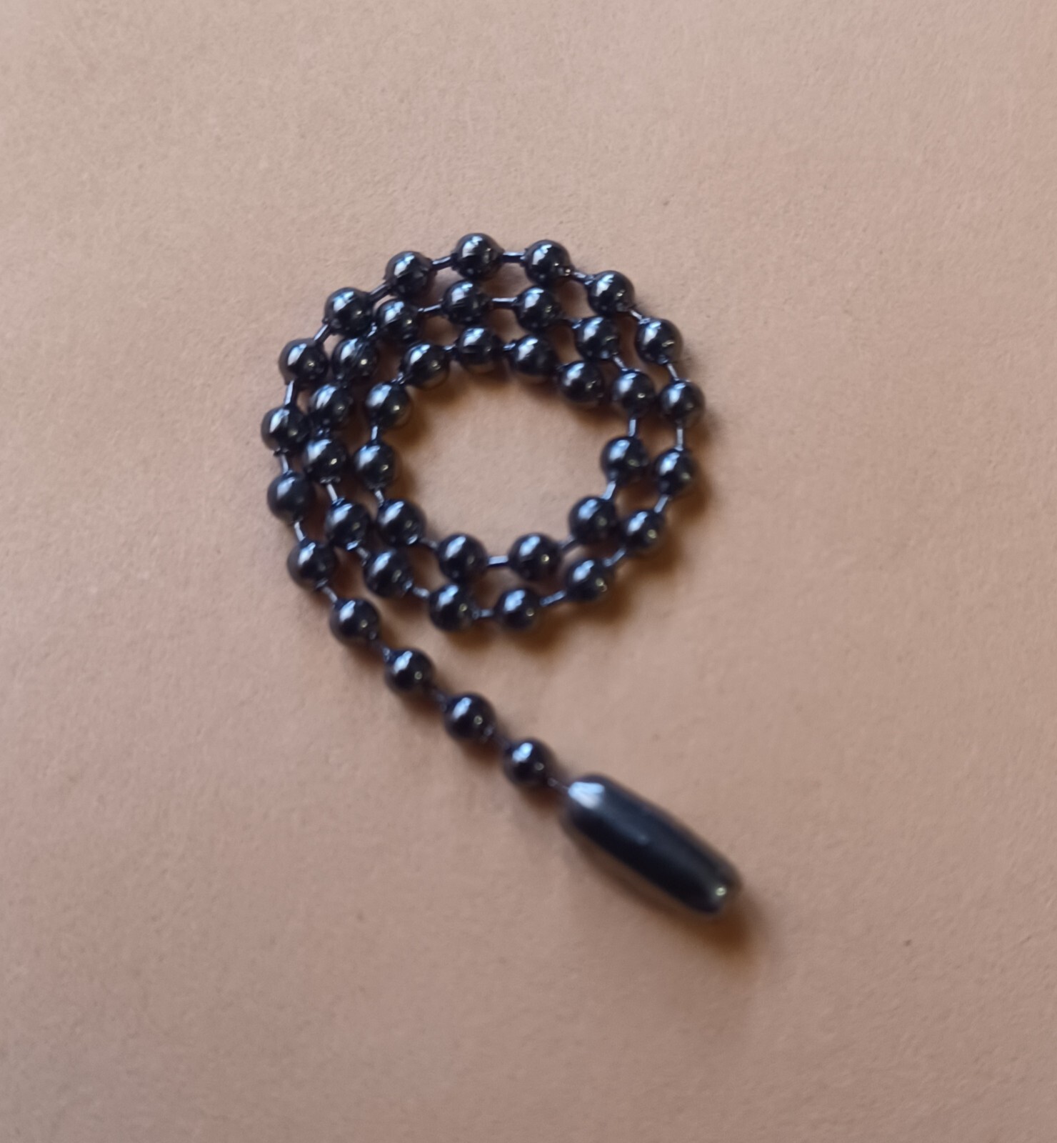 Gun Metal Black Steel 2.4mm Military Ball Bead Short Dog Tag Chain Key Chain