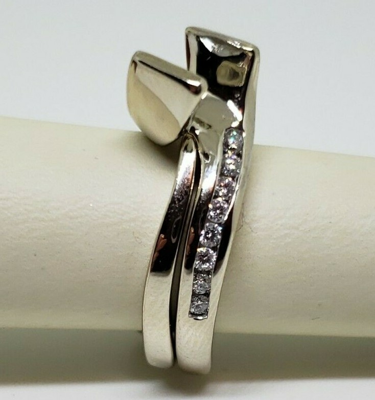 14k White Gold Diamond Engagement Setting for 6mm .32 carats 10 Grams Size 5