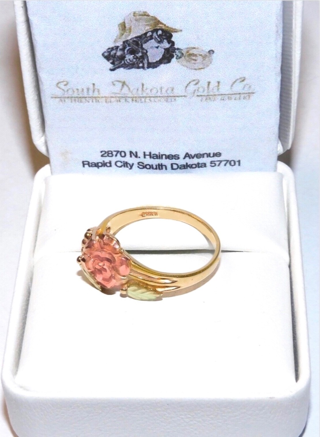 Black Hills Gold 10k 12k Dakota Rose Leaves Ring Size 6 3/4