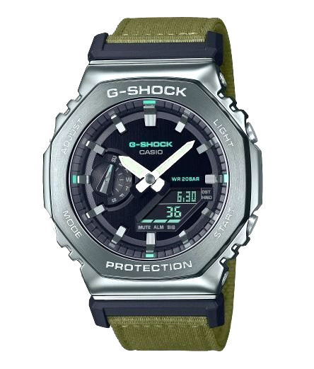 Casio G-Shock GM-2100CB-3A Men’s Wristwatch Metal Covered Green Strap Japan NEW