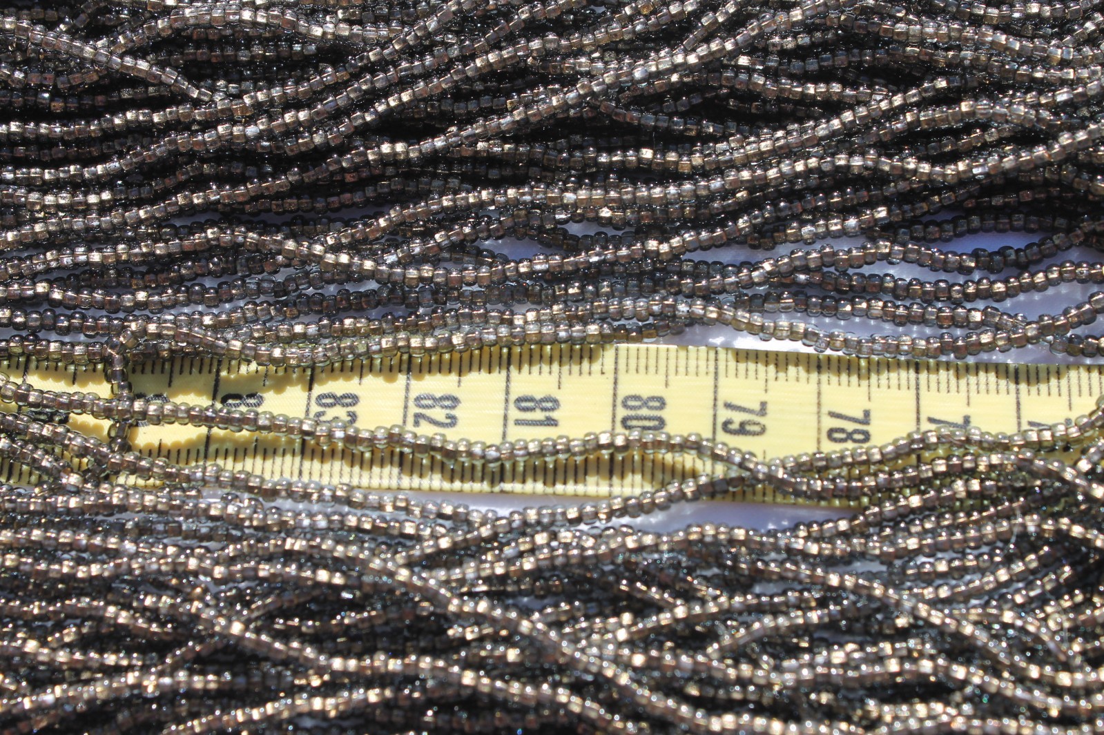Brass Lined Gray 10/0 Czech Glass Seed Beads /Hank