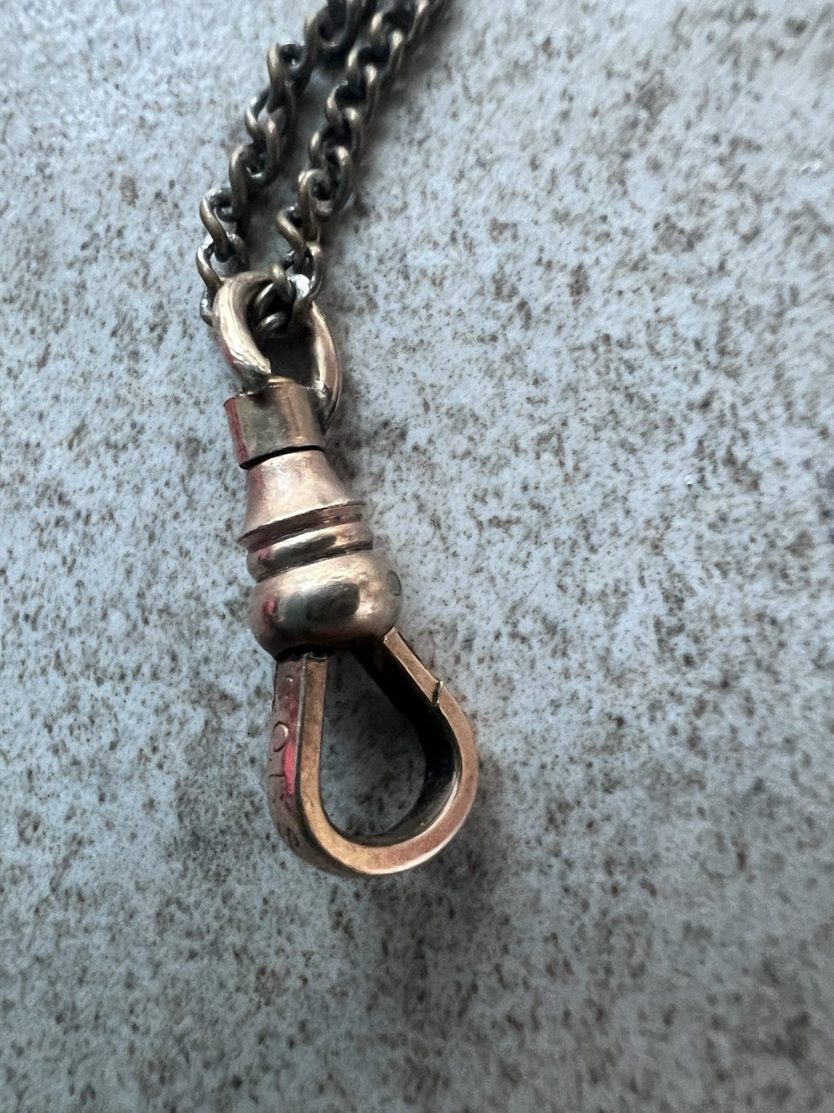 S.O.B. Co Gold Filled ? Pocket Watch Fob Swivel Dog Clasp On Chain Read C4