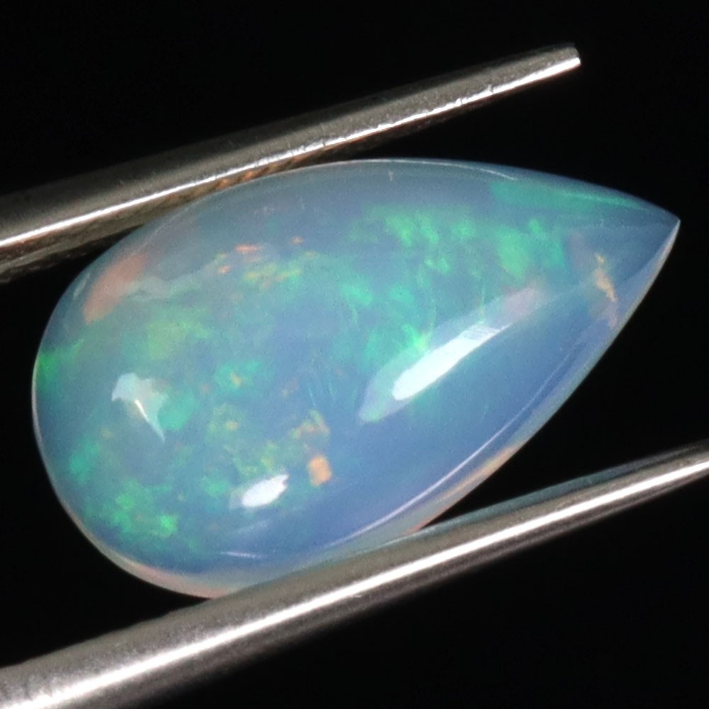 Pear Cab AAA Floral Flash Play Of Color Crystal Fire Opal 2.53ct 15x9mm Gemstone