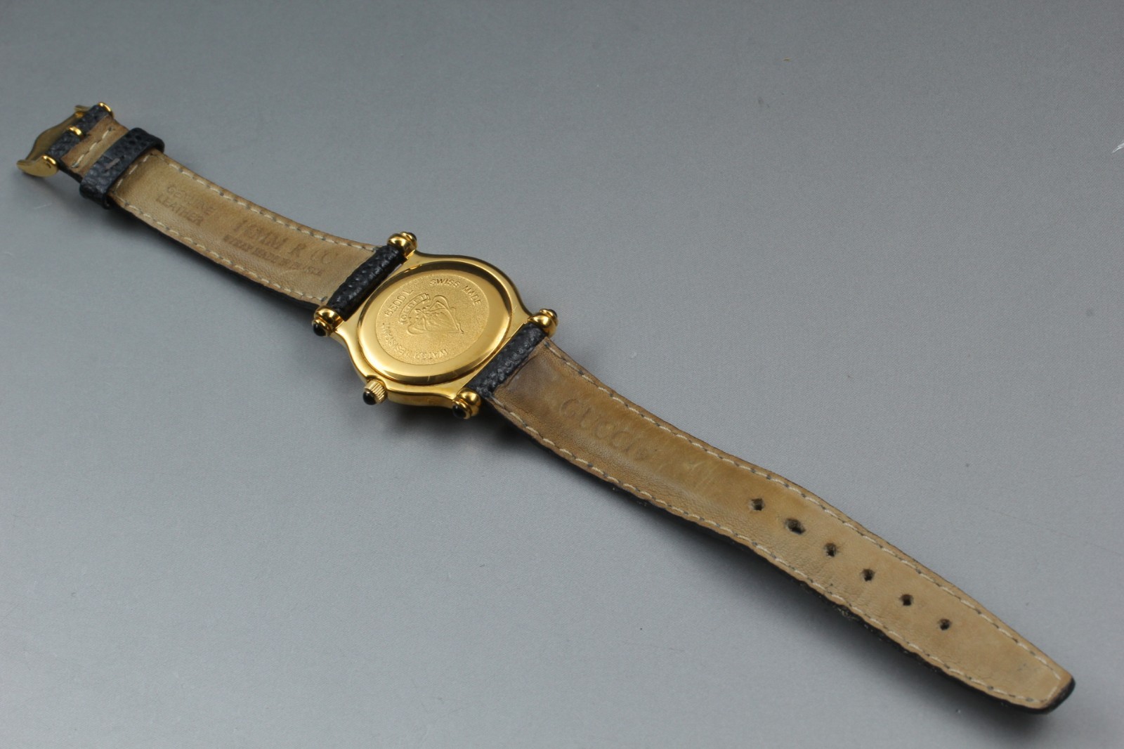 【EXC+++++】 Gucci 6500L Gold Plate Black Dial Lady’s Quartz Watch from JAPAN
