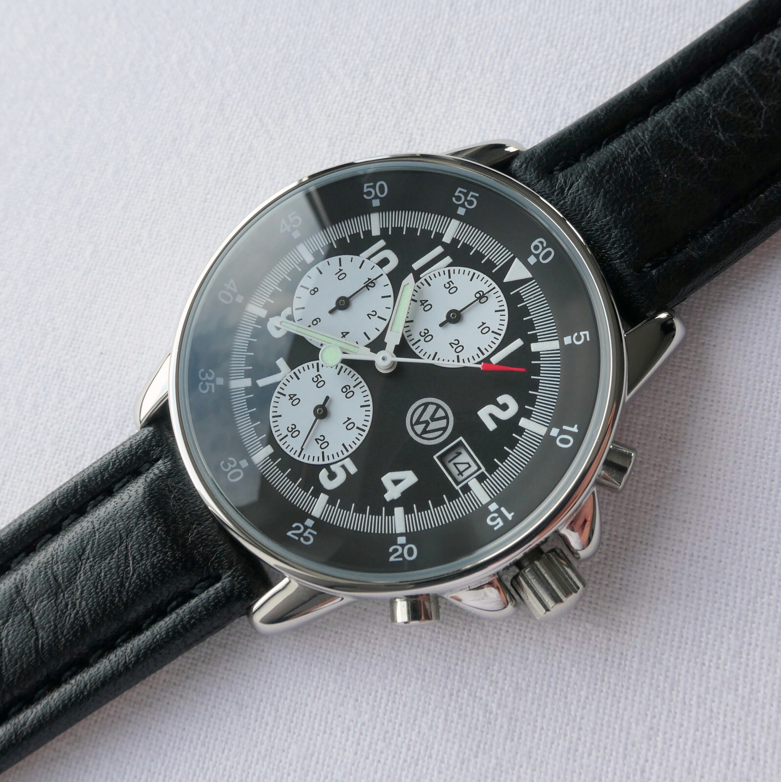 VW Volkswagen Classic Aviator Pilot Driver Sport Car Accessory Watch Chronograph