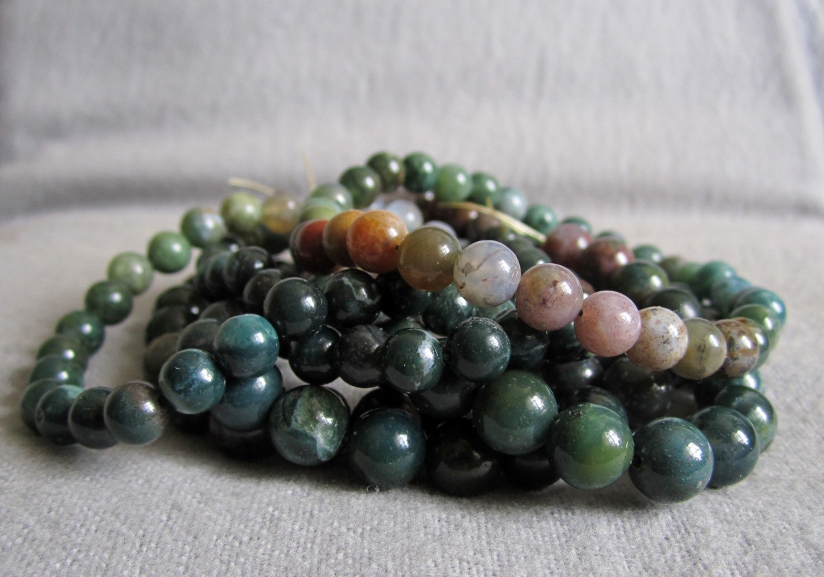 Indian Jasper Bracelet • Approx Ø 6 and 8mm / Approx 15-20cm • Elastic