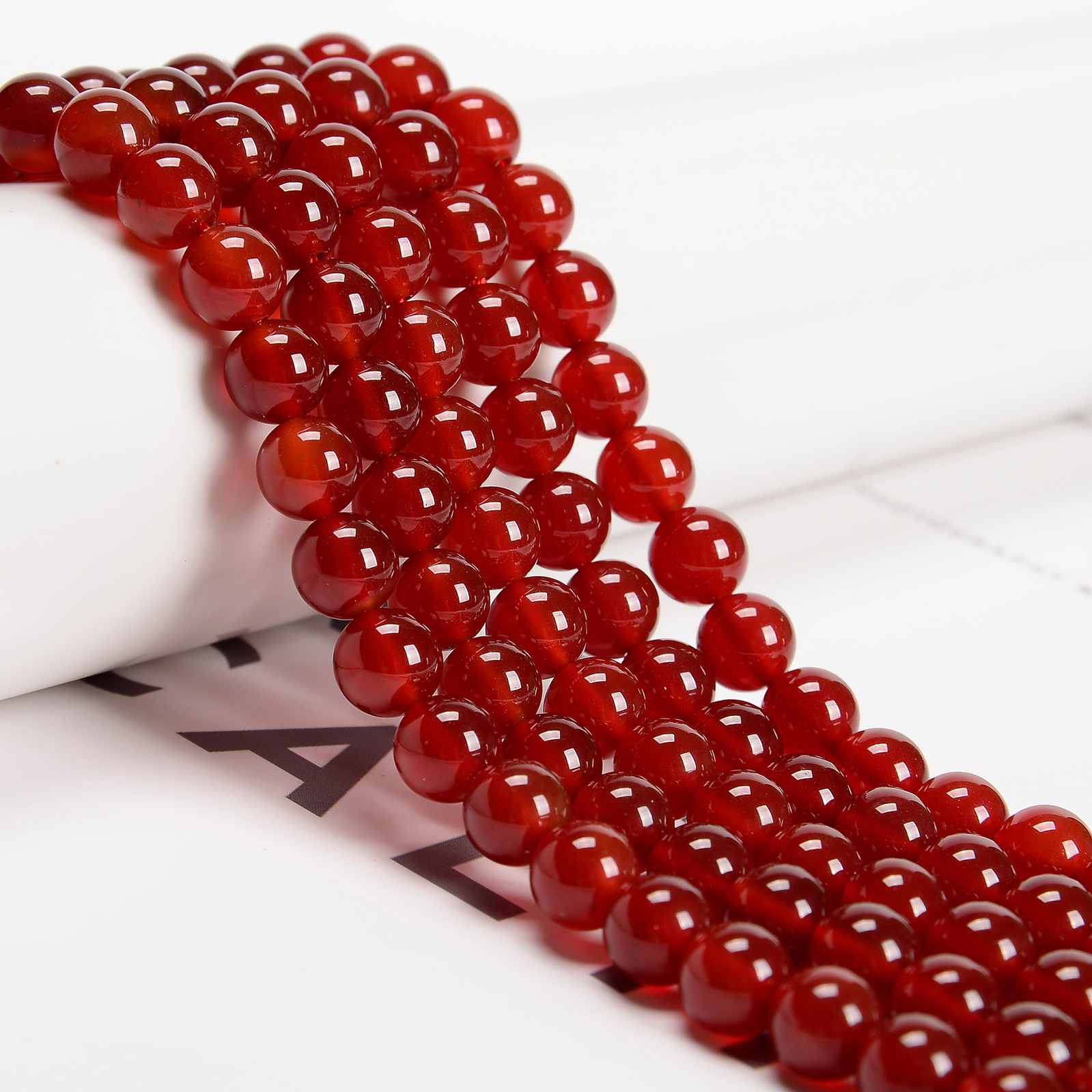 Carnelian Smooth Round Beads 4mm 6mm 8mm 10mm 12mm 15.5″ Strand