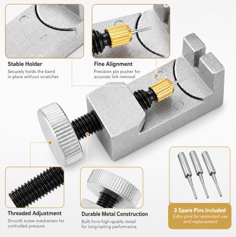 Watch Band Link Pin Remover Adjustable Bracelet Repair Tool Kit Metal Watch