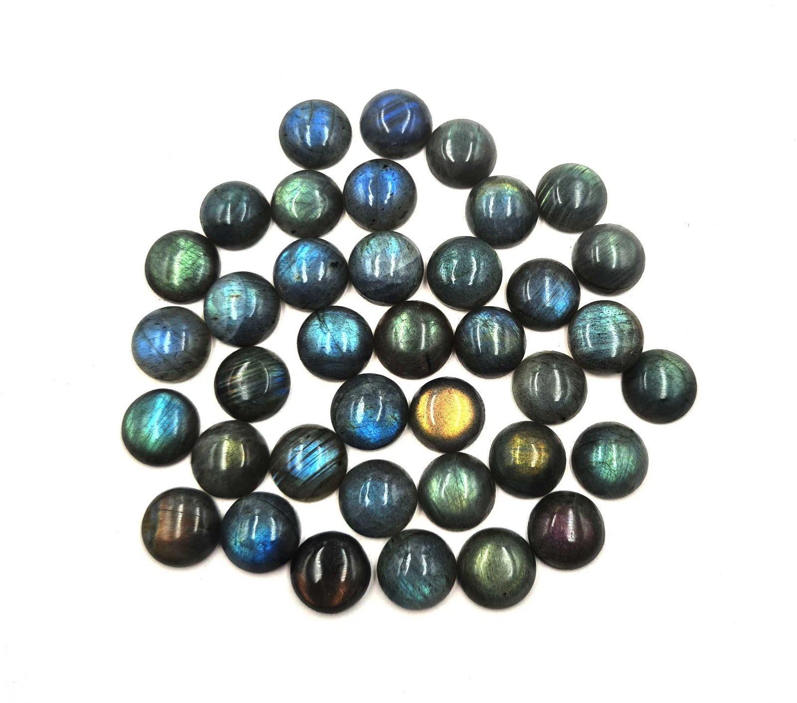 Natural Labradorite Round Cabochon Loose Gemstone Lot 11 Pcs 14 MM 105 CT