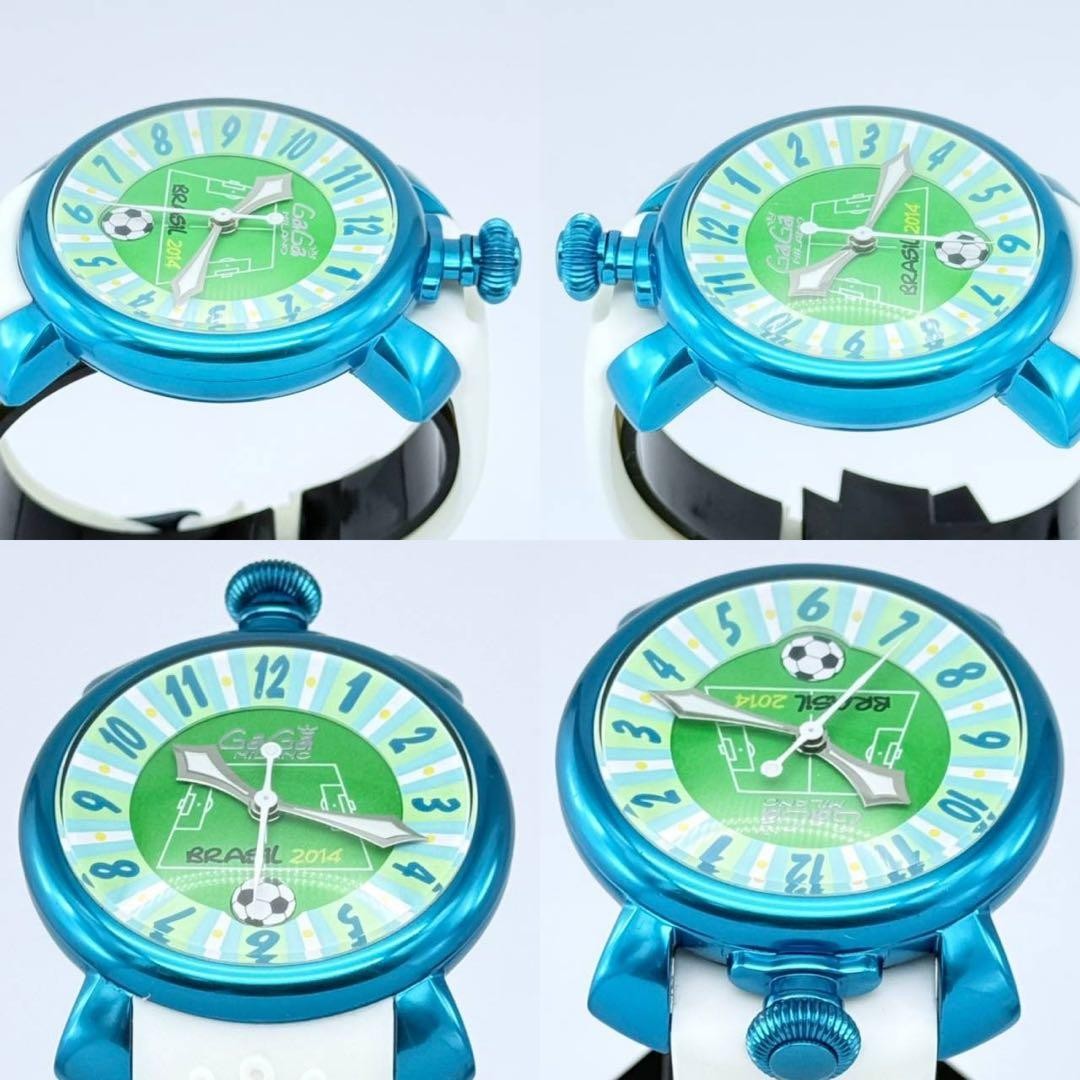Gaga Milano Manuale 48 Brazil World Cup 2014 Blue Automatic Watch Japan 074098