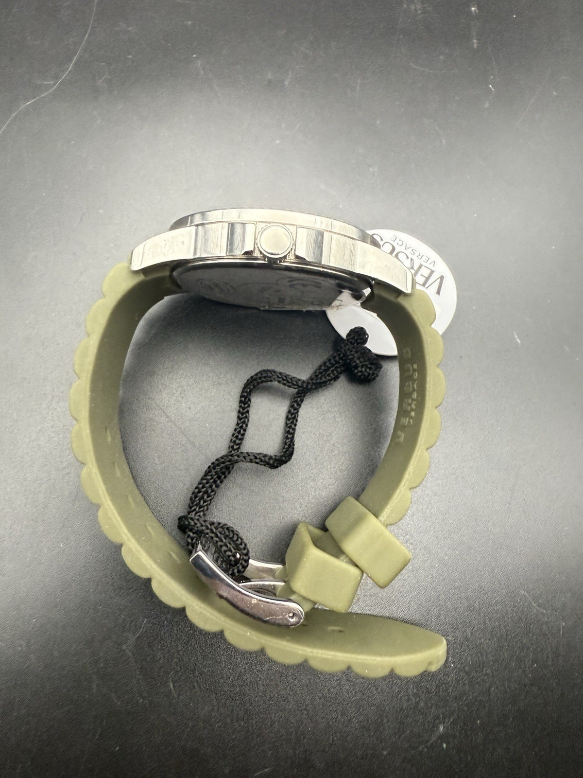 NWT Versus by Versace SGM100014 OD Green Bezel and Strap Watch New Battery O3