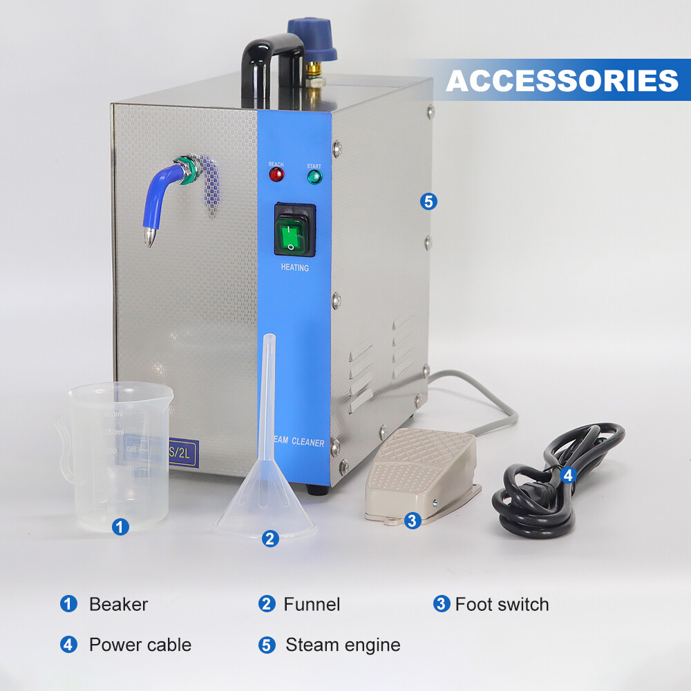 2L 1300W Professional Jewelry Steam Cleaner Gem Washer Electric Cleaning 140℃
