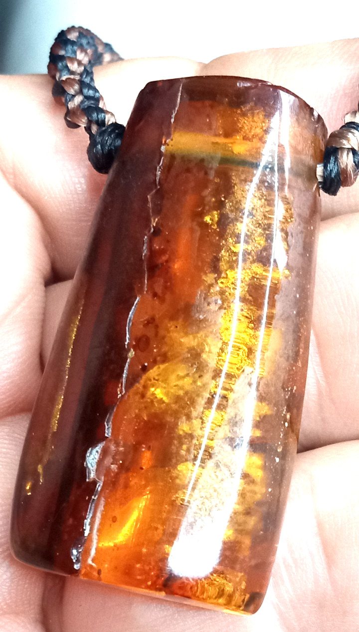 Amber Natural 25 million years old from Mexico adjustable hand braided.