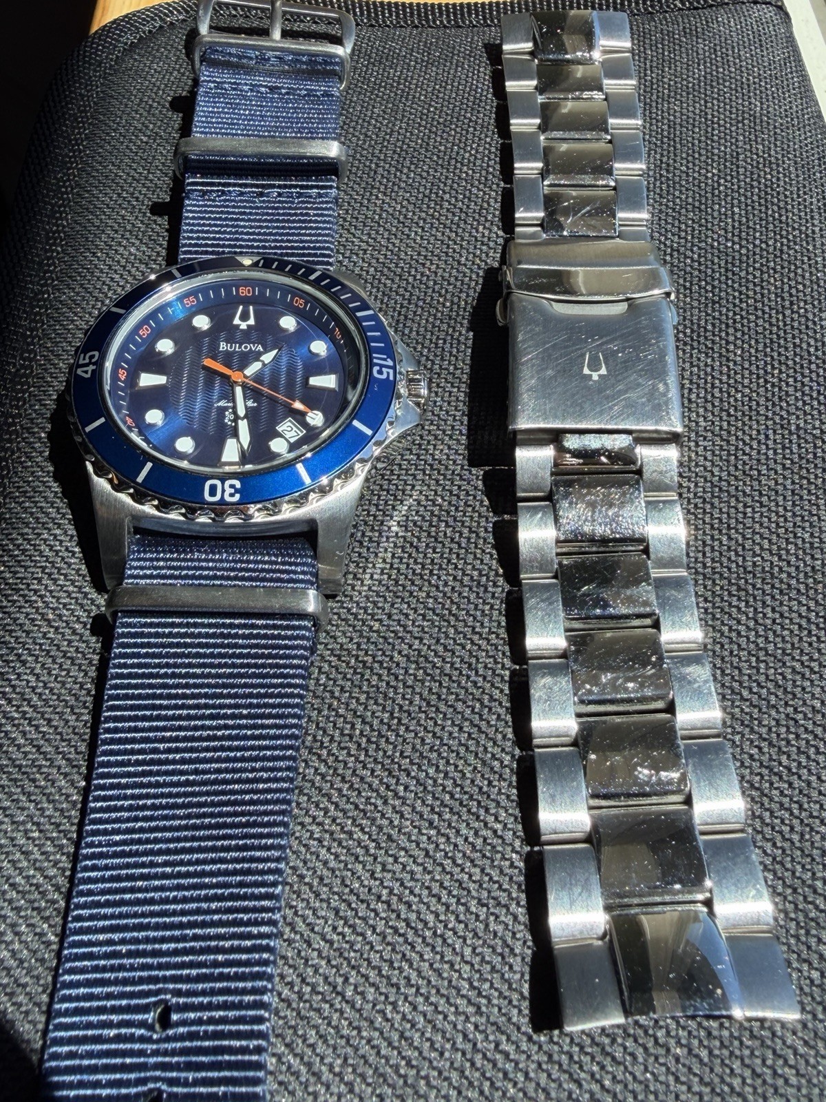Bulova Marine Star Dive Watch Blue Dial/Bezel w/ NATO & Bracelet