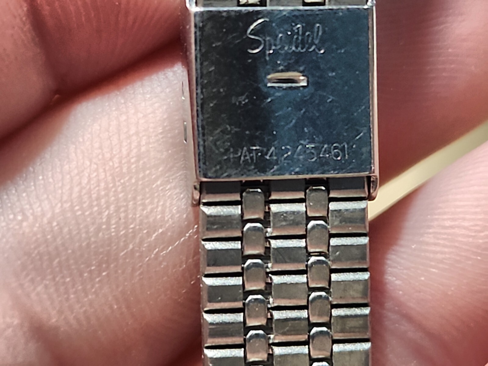 Ladies Vintage NOS Speidel 10-13mm 2 Piece Stainless Sliding Clasp Watch Band