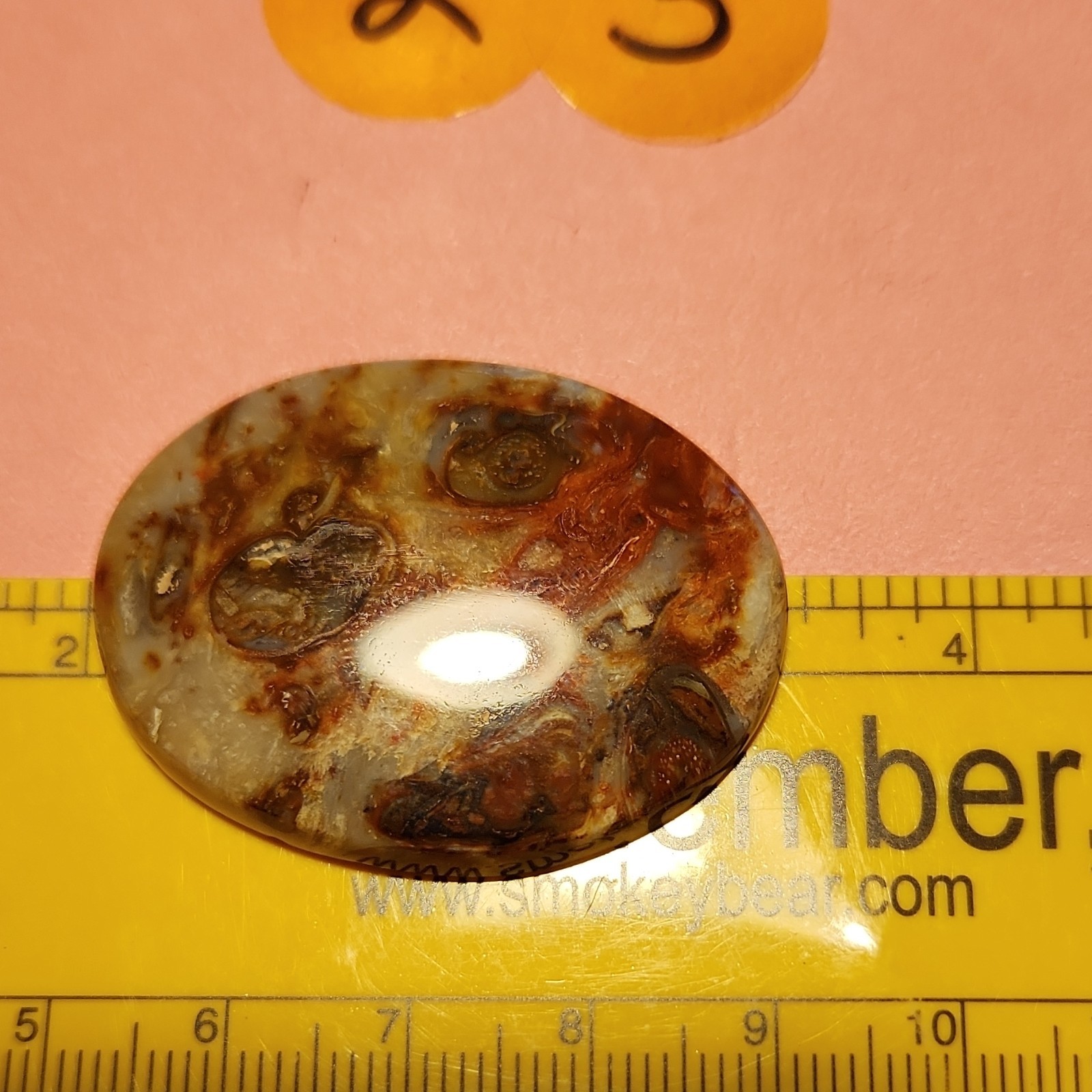 Polished Oval Jasper Cabochon Loose Gemstone Opaque Brown Gray White 1pc