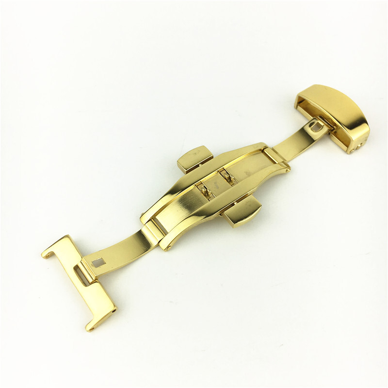 Stainless Steel Watch Clasp Double Push Butterfly Buckle 12 14 16 18 20 22mm