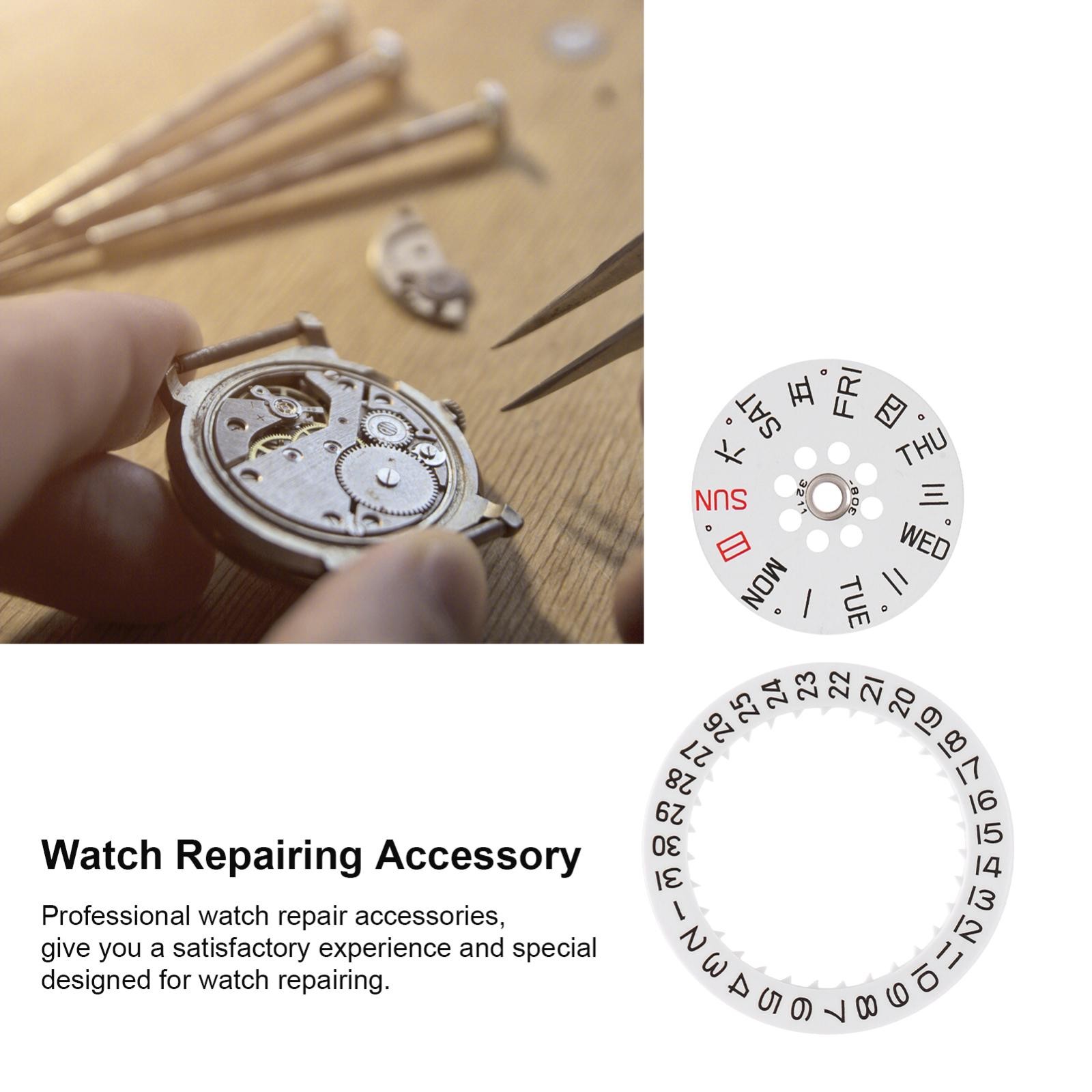 Watch Movement Day&Date Wheel Calendar Dial Set Replacement For Miyota 8200 8205