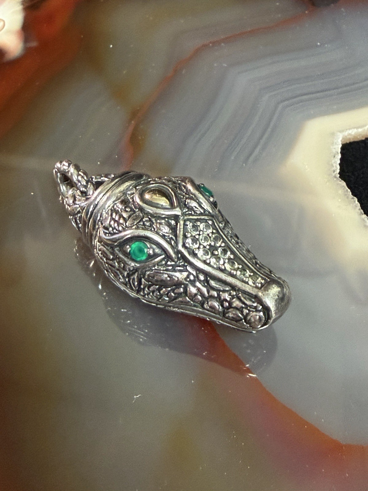JOHN HARDY JAI Sterling 14K Accent Alligator/Crocodile PENDANT