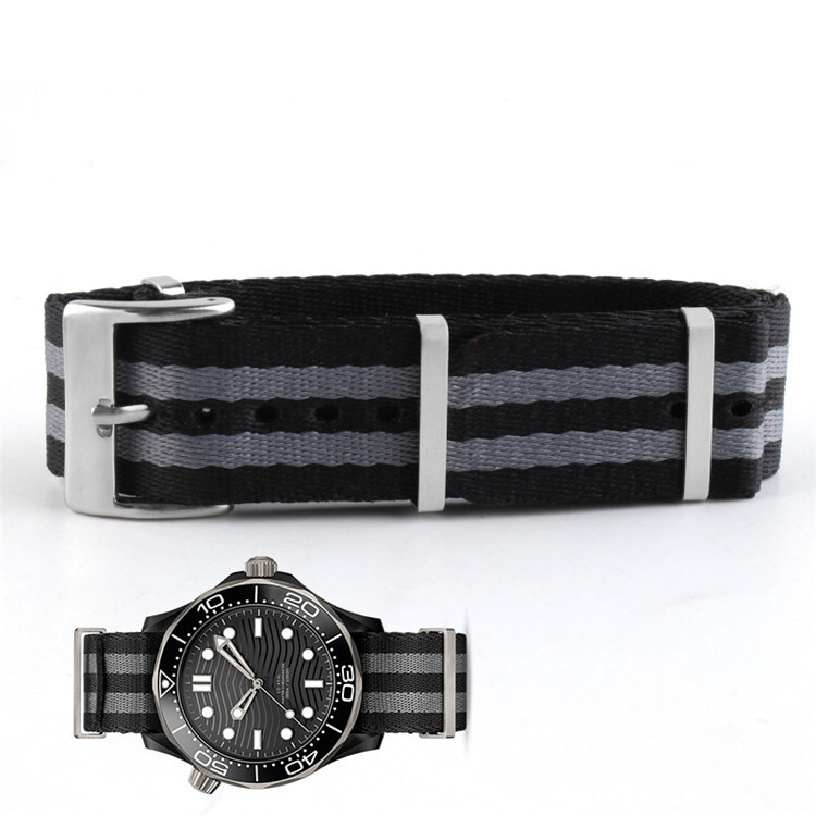 High Quality Nylon Canvas Watch Band 007 Men’s Single Pass Strap 20mm Fits Omega