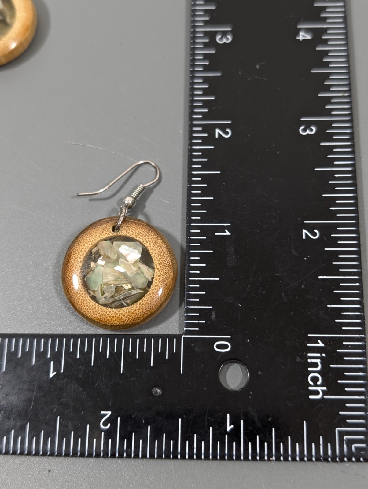 Bohemian Bamboo Earrings Shell Inlay Drop Lightweight Natural Jewelry