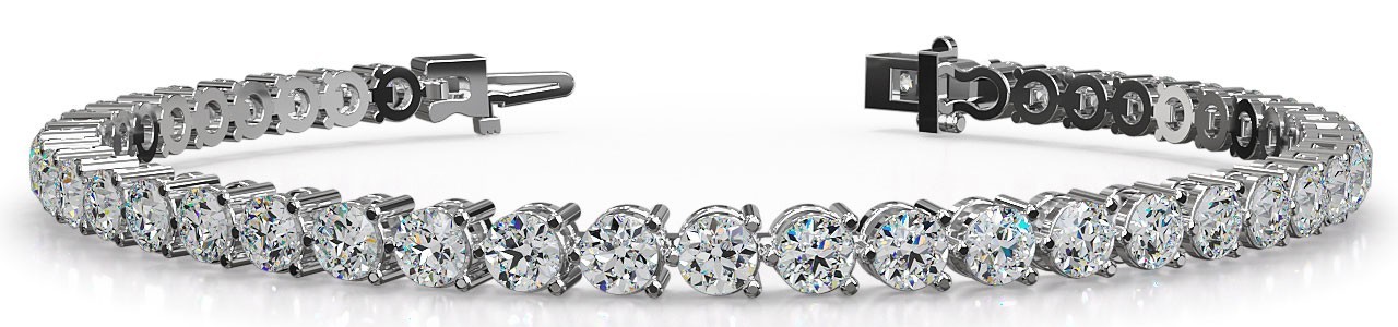925 Sterling Silver Lab Created Diamond 3 Prong Tennis Bracelet 4-6 CTW