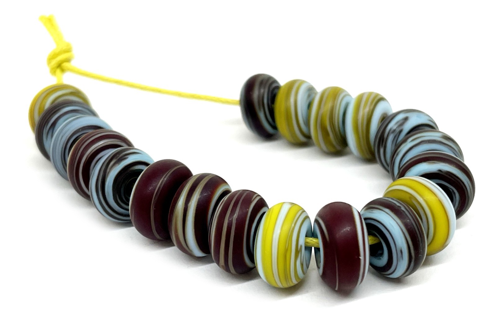 Handmade Lampwork Glass Disk Beads From Murano OOAK Tamara Yarilo Brand 19 Pcs